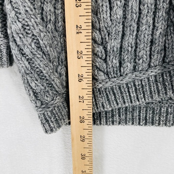 Nua Cable Knit Sweater Womens Small 100% Extra Fine Merino Wool Gray - Picture 6 of 10